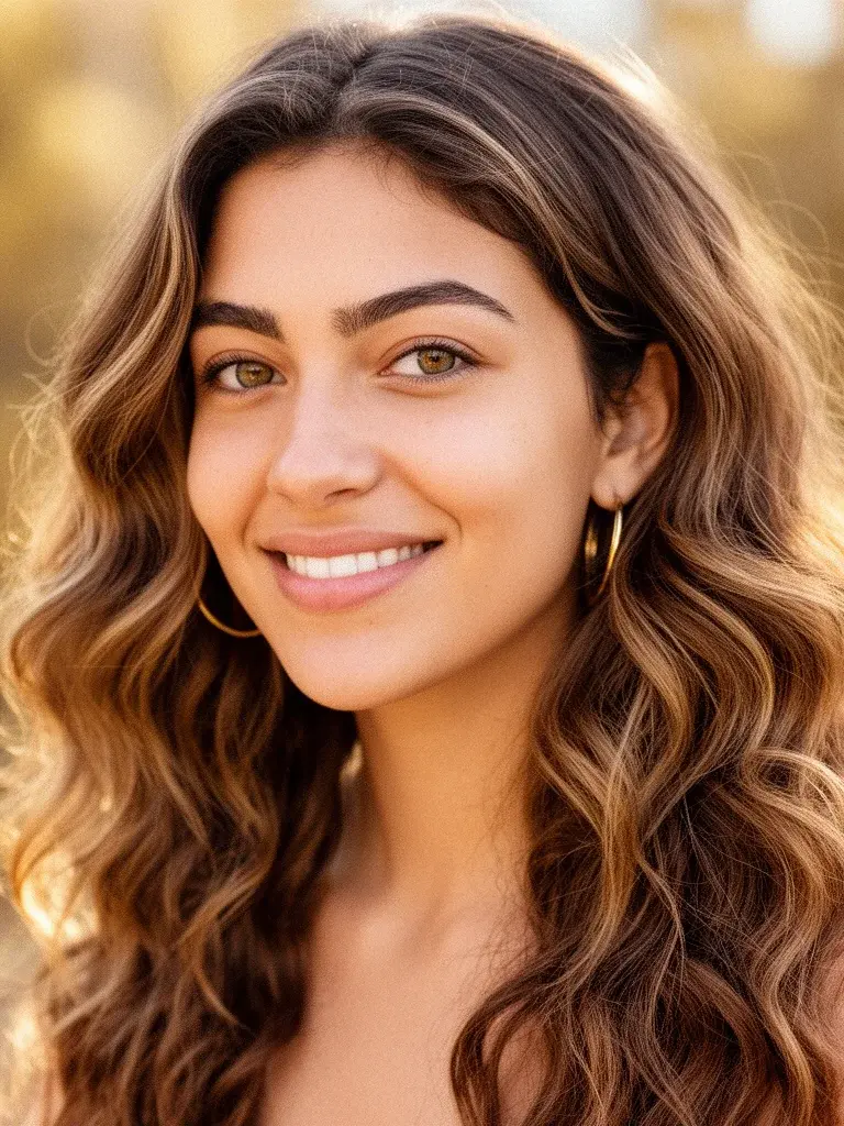 Mixed heritage woman with fine hair showing how internal layers add the illusion of density and movement