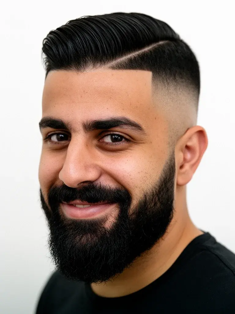 Taper fade on curly hair with natural top texture and clean sides
