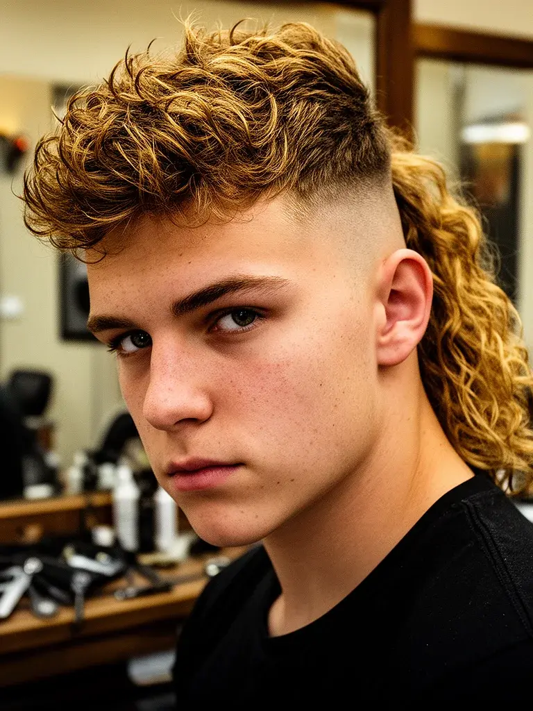 Modern mullet growing out showing how the back develops over time