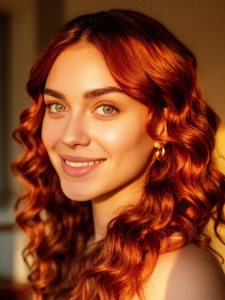 Mixed heritage woman with highlighted deep waves, close-up showing how color moves through the S-bends