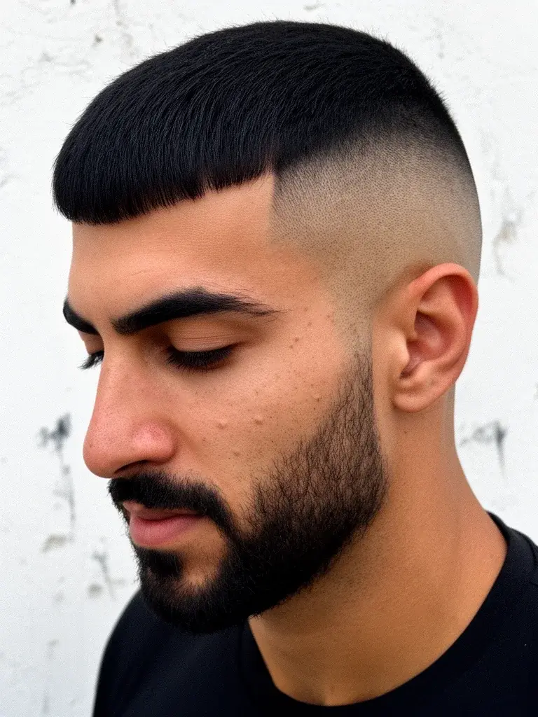 Micro fringe crop three-quarter angle showing fringe edge