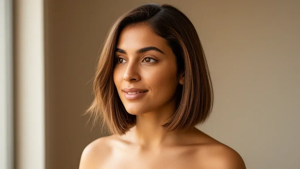 Women showcasing medium length haircuts — wolf cut, lob, butterfly cut, and shoulder-length layers