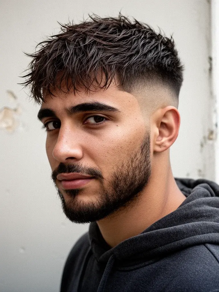 Textured crop styled with matte clay for a natural finish