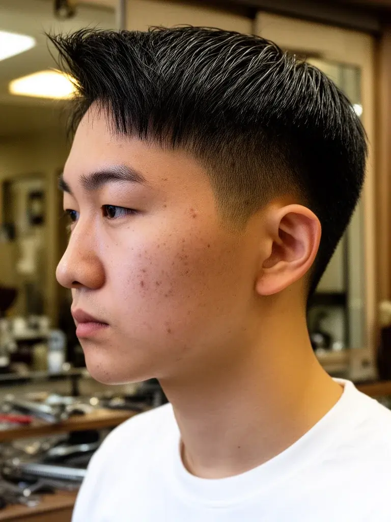 Ivy league side profile showing top length and gradual taper