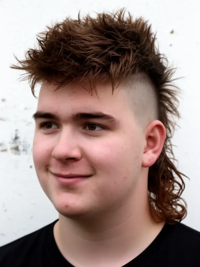 Modern mullet with skin fade on sides for sharper contrast