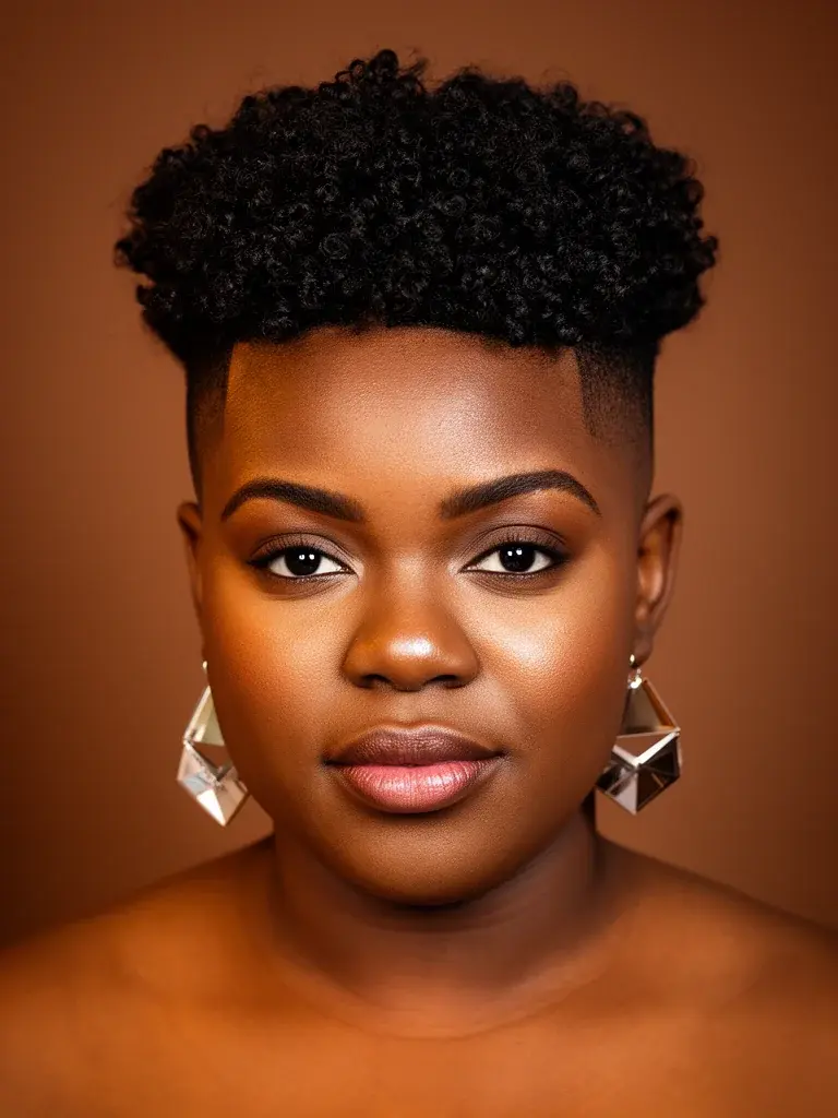 White woman with tapered pixie, side view showing gradual length transition from crown to nape