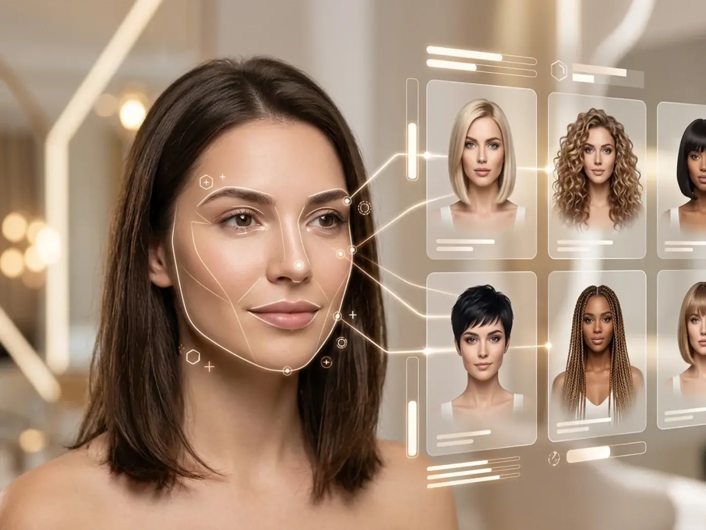 AI analyzes your face for AI Hair Design