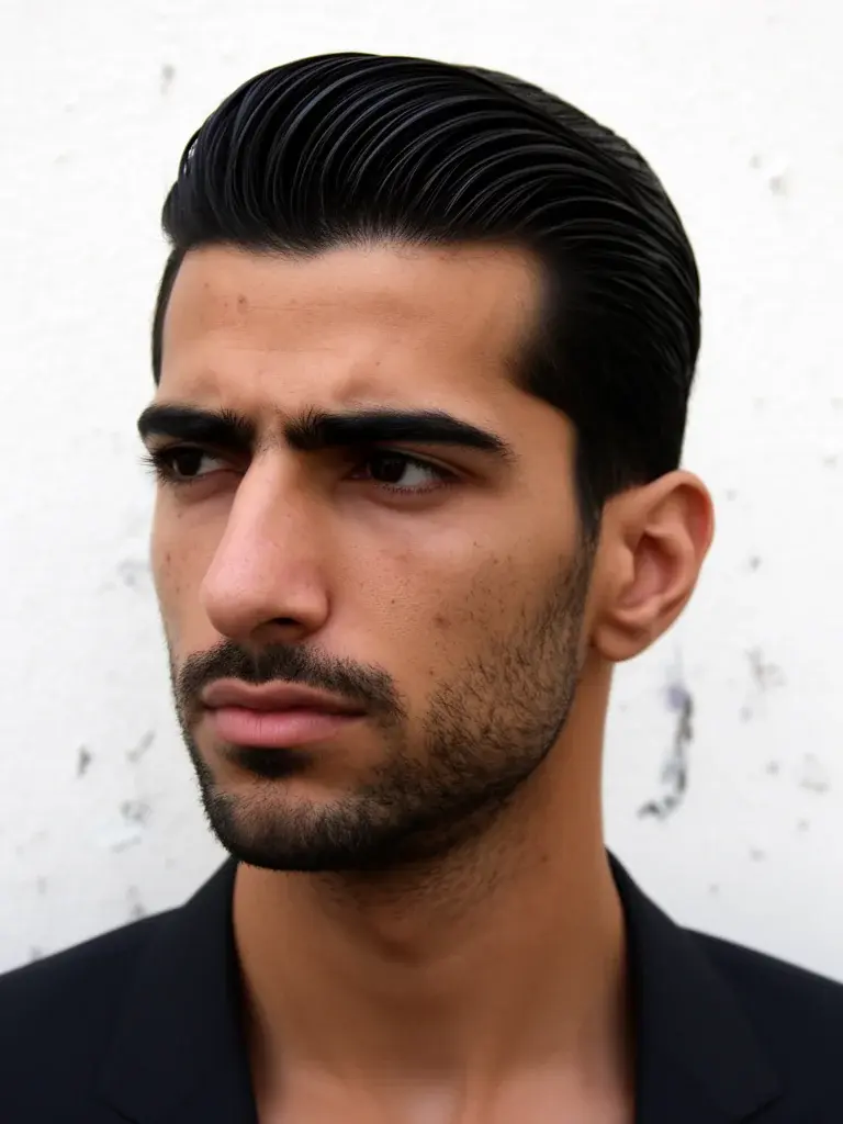 Side part office-ready styling with matte clay and sharp part