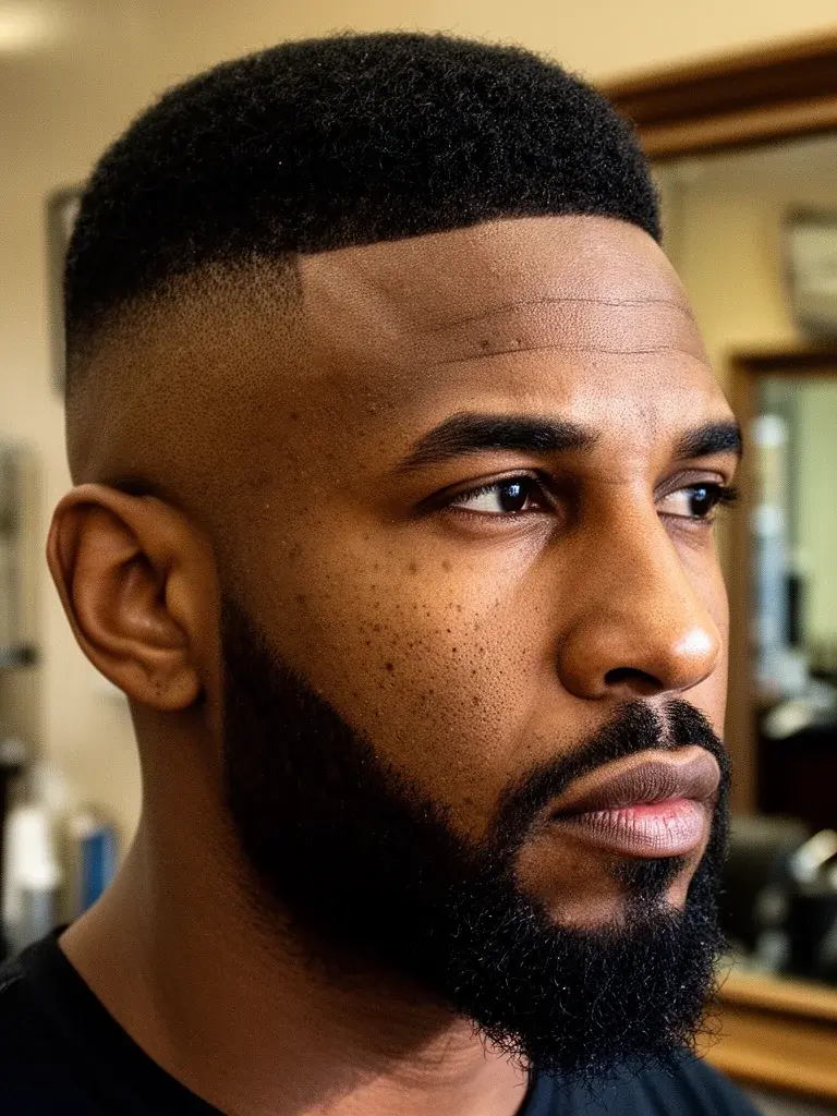 Taper fade side profile revealing the gradual length reduction from top to ear