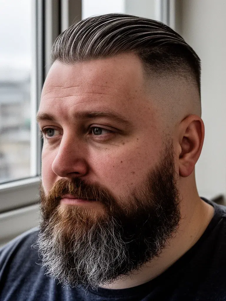 Mid fade with textured crop top for a modern combination