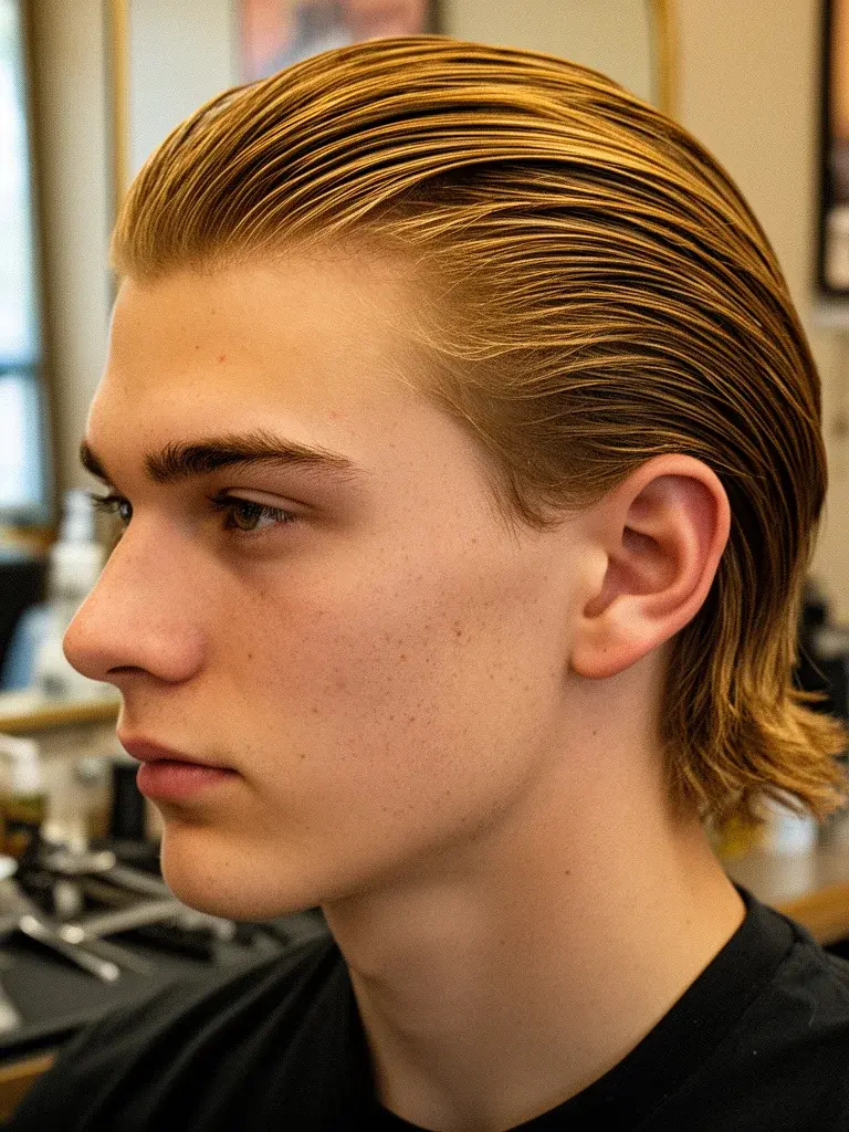 Slicked back flow side profile revealing length and flow direction