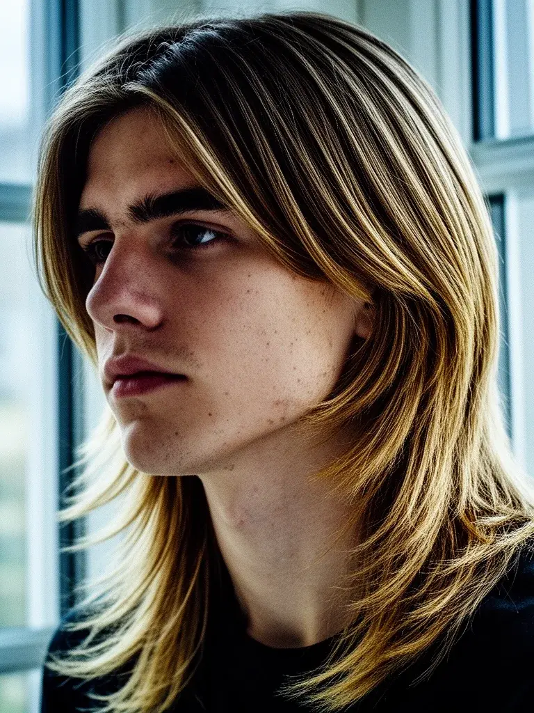 Long layers at month two showing natural grow-out