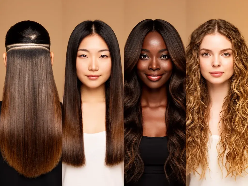 Women with long hairstyles — v-cut layers, blunt long hair, butterfly cut, and beach waves