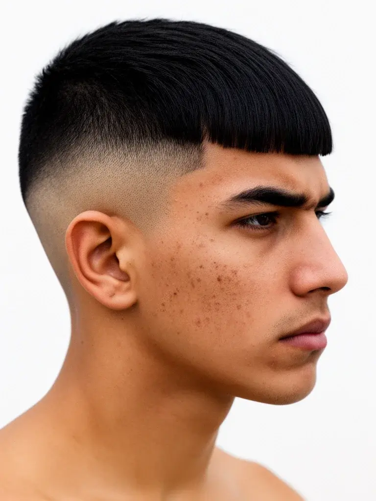 Micro fringe crop back view with clean neckline
