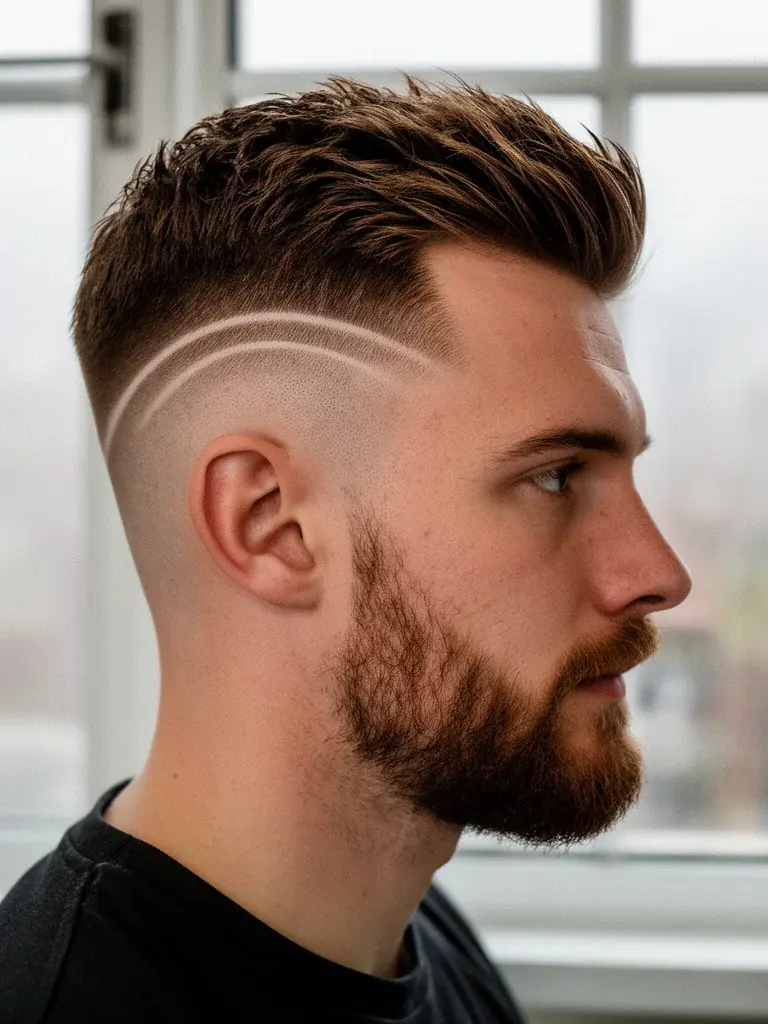 Burst fade side profile revealing the semi-circular gradient