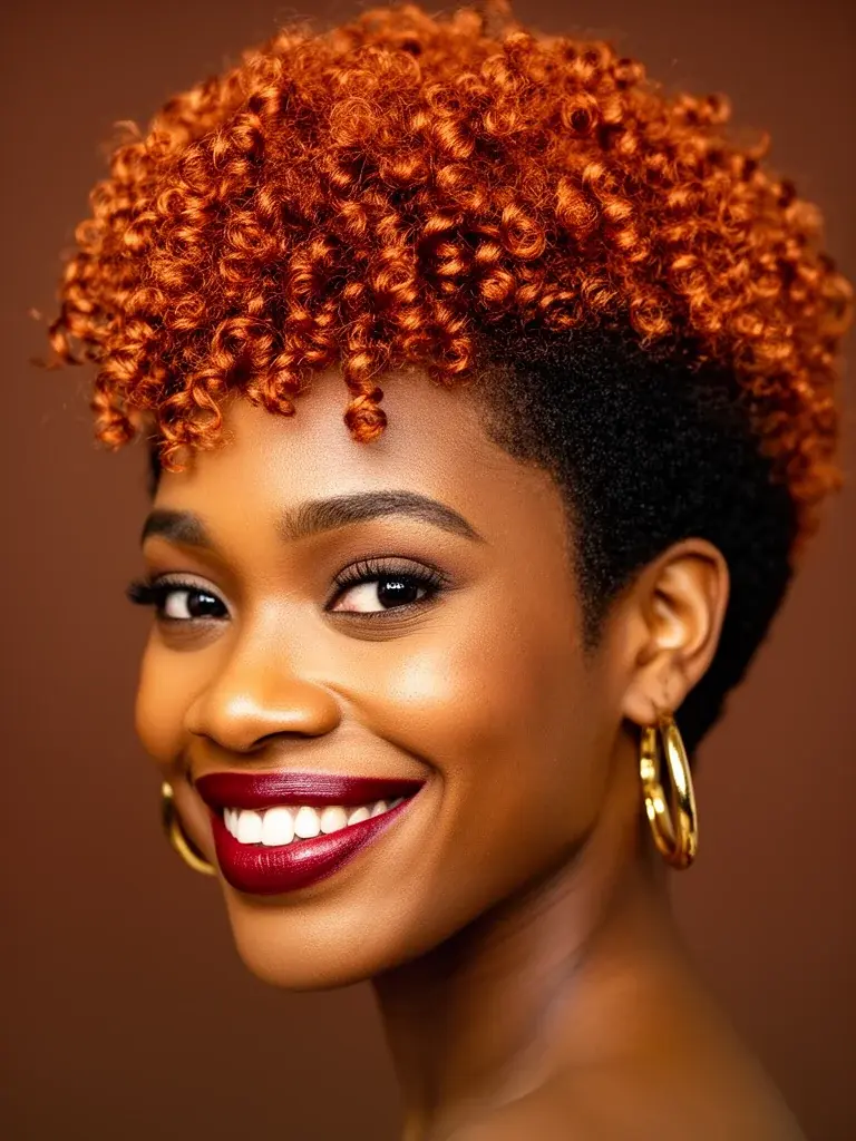 South Asian woman with a bold tapered cut, three-quarter view showing how the taper creates face-framing angles