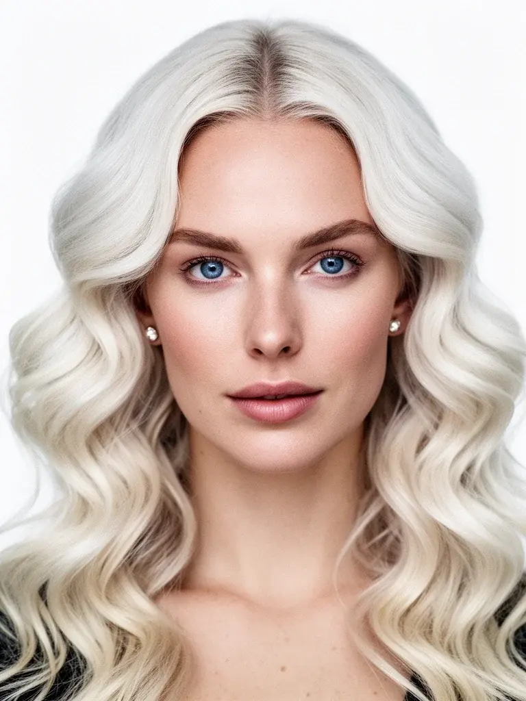 Scandinavian woman with fine hair styled into deep waves, showing that the pattern holds even on thinner density
